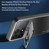 Kim loại sang trọng Kính bảo vệ ống kính máy ảnh Giá đỡ vô hình Vỏ điện thoại cứng chống sốc cho Xiaomi POCO F6 Pro F6 Redmi K70 K70 Pro Turbo 3 Vỏ bọc