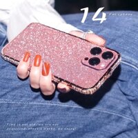 Kim Loại Sang Trọng Sáng Flash Kim Cương Bảo Vệ Ốp Lưng Khung Điện Thoại Cho IPhone 14 15 16 13 12 11 Pro Max IP 14 15 16 Plus Thời Trang Bling Kim Cương Lấp Lánh Pha Lê
