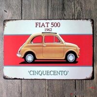 Kim Loại Tín Hiệu Fiat 500 Trang Trí Thanh Quán Rượu Nhà Vintage Retro Poster Cafe ART 30 * 40cm