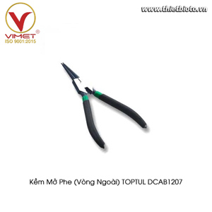 Kìm mở phanh ngoài mũi thẳng Toptul DCAB1207, 7"/180mm