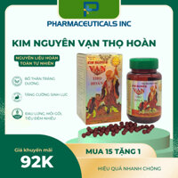 Kim Nguyên Vạn Thọ Hoàn,Bổ thận trán dương,Hỗ trợ giảm triệu chứng: đau lưng, mỏi gối, tiểu đêm nhiều lần hôpj 40 viên