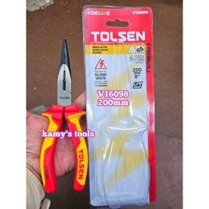 Kìm nhọn 8 inch cách điện 1000v Tolsen V16098
