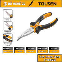 Kìm Nhọn Cong Đa Năng, Kềm Mỏ Nhọn Cong, Mỏ Cắt 6"160MM 10008 Tolsen Thép Cao Cấp dùng để xoắn dây, cắt và tuốt dây điện