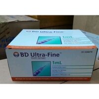 KIM TIÊM INSULIN ĐÁI THÁO ĐƯỜNG BD ULTRA - FINE II SHORT NEEDLE 1ML/U100 x 8mm - Hộp 100 cây (Nhập khẩu từ Mỹ)