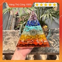 Kim Tự Tháp Năng Lượng - Đá Năng Lượng Orgonite - Mẫu Kim Tự Tháp Thiền Định 7 Màu Luân Xa - Kim Tự Tháp Ngũ Hành