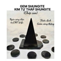 Kim tự tháp Shungite CHÓP CAO (đánh bóng) Ngăn bức xạ điện từ 5G, đá thanh tẩy trong phong thủy, tarot, reiki,thiền