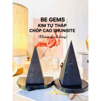 Kim tự tháp Shungite CHÓP CAO(Không đánh bóng) Ngăn bức xạ điện từ 5G, đá thanh tẩy trong phong thủy, tarot, reiki,thiền