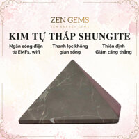 Kim tự tháp Shungite Zen Gems Ngăn bức xạ điện từ 5G, Đá bảo vệ năng lượng Đá phong thủy, Thanh tẩy, thiền