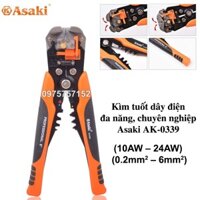 Kìm tuốt dây điện, bấm cos đa năng, tự động Asaki AK-0339 (10AW – 24AW) (0.2mm2 – 6mm2) giocongcu