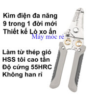 Kìm tuốt dây điện đa năng 9 trong 1, Kìm điện đa năng Thép gió HSS, tước dây 4mm, Lò xo ẩn Máy móc rẻ