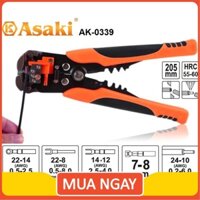 Kìm tuốt dây điện tự động,  đa năng; Cắt cáp điện, bấm cos Asaki AK-0339