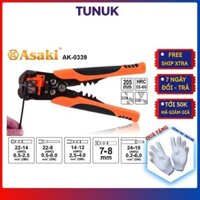Kìm tuốt dây điện TUNUK, bấm cos đa năng, tự động Asaki AK-0339 (10AW – 24AW) (0.2mm2 – 6mm2)