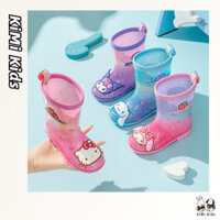 Kimi Kids Giày đi mưa trẻ em Sanrio Kuromi Hello Kitty Giày đi mưa nữ đế dày chống trượt giày đi mưa cho học sinh tiểu học mẫu giáo