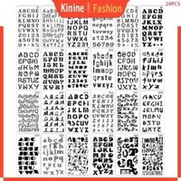 Kin 24 Bộ Bảng Chữ Cái Vẽ Bản Mẫu Stencil Tranh Dập Nổi Sổ Lưu Niệm