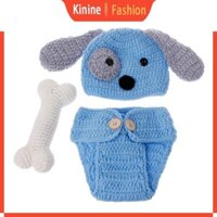 Kin Baby Photo Prop Quần short dệt kim Mũ quần áo Bộ phụ kiện phòng thu DIY Màu xanh lam