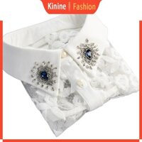 Kin Nữ Cho Kim Cương Giả Ren Thêu Áo Sơ Mi Cổ Giả Có Thể Tháo Rời Vòng Cổ Giả