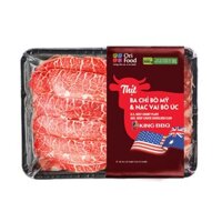 King BBQ - Combo Thịt Ba Chỉ Bò Mỹ và Thịt Nạc Vai Bò Úc (Khay 500g)