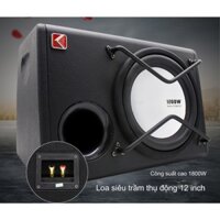 King Car-Loa Sub Hơi Ô Tô Siêu Trầm 12 Inch K1800-D Công Suất Cực Đại 1800W 20HZ-250HZ Loa Sub Thụ Động Cần Có DSP Riêng