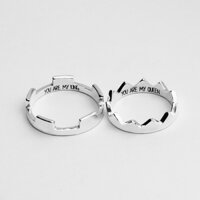 King Queen, nhẫn bạc đôi vương miện, nhẫn đôi bạc, nhẫn bạc cặp, nhẫn đôi nam nữ, nhẫn cặp khắc tên