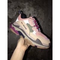 [KING20 giảm 20k]  Giày Sneaker Nam Nữ Balen Triple S hồng (fullbox+freeship) Cam kết chính hãng