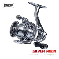 Kingdom BẠC MOON Máy câu cá quay mới Nylon 1000 1500 2500 Cuộn dây kẹp ánh sáng 5.2: 1 Cuộn quay 161g Máy câu cá siêu nhẹ 8 + 1