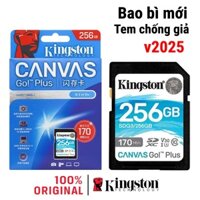 Kingston Canvas Go Plus Thẻ nhớ SD Card 170MB/s 64GB 128GB 256GB Thẻ nhớ SD card cho máy quay camera máy ảnh U3 V30 A2