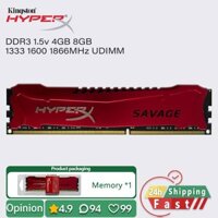 Kingston SAVAGE 4gb 8gb 1333 1600 1866 mhz ddr3 HYPERX PC ram để bàn dim bộ nhớ PC3 1.5v
