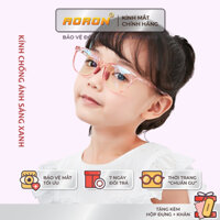 Kính 0 Độ Chống Ánh Sáng Xanh Và Tia UV Tròng Oval Dễ Thương Cho Trẻ Gọng Siêu Dẻo Chống Gãy Có Thể Thay Cận AK104