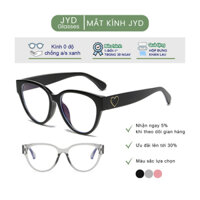 Kính 0 độ form mắt mèo thời trang cá tính gọng to tròng kính chống ánh sáng xanh bảo vệ mắt H66015