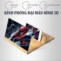 Kính 3D Phóng To Màn Hình Kèm Giá Đỡ Điện Thoại Bằng Gỗ