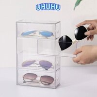 Kính Acrylic UHHUU, Kính râm trưng bày bốn lớp, Hộp đựng kính trong suốt kiểu ngăn kéo để bàn