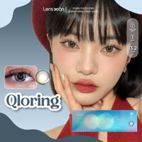 Kính áp tròng 1 ngày cận LENS XOẮN lens xám tự nhiên có viền 2 dải màu LENS ME QLORING giá 1 đôi