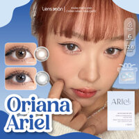 Kính áp tròng 6 tháng LENS XOẮN lens xám nâu tự nhiên trong veo không viền ISHA ORIANA ARIEL