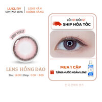 Kính Áp Tròng cận màu hồng Black Pink SHINE VIOLET, Lens độ cận viền xám giãn tròng, dùng 6 tháng LUXURY CONTACT LENS