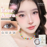 Kính áp tròng choco hồng khói CRYSTAL SOFT PINK dành cho mắt nhạy cảm chính hãng ESER AURA | Hsd 6 tháng | LENSFORGIRLSS