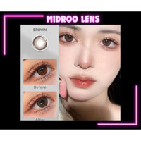 Kính áp tròng đeo mắt màu nâu tự nhiên không độ 14.5mm hạn 12 tháng thích hợp cho học sinh sinh viên Tặng Kèm Khay Midro
