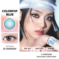 Kính áp tròng EYEIYAGI lens xanh đại dương Colorpop Blue cận 3 tháng độ cận 0-8 DIA 14.2mm