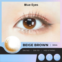 Kính áp tròng Joy Beige Blue Eyes, dòng lens cận sử dụng sáu tháng, giãn tròng vừa, màu nâu hoàng hôn BEI-BR