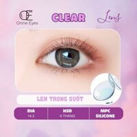 Kính áp tròng lens cận không màu trong suốt thấm khí cho mắt thở đeo 24h Clear dùng 6 tháng