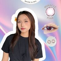 Kính Áp Tròng Lens MIRACLE PINK Hồng Phấn Mix Xám Pastel by lentille la lens | HSD 6M Có Cận (Giá 1 Chiếc)