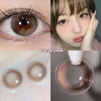 Kính Áp Tròng LYN LENS màu Soft light brown Giãn nhỏ Lens Mắt Nâu Không Cận , Lens ảnh mắt thật