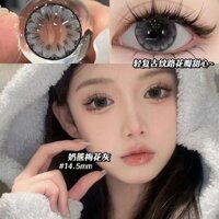 Kính áp tròng màu xám mận gấu sữa lâu dài 14,5 Đường kính lớn 2023 Kính áp tròng kiểu tinh khiết dù