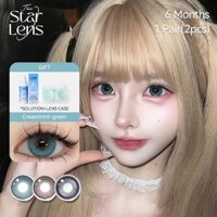 Kính áp tròng màu xanh lens lá cây cỏ Starlesn 2 chiếc 6 tháng Mềm mại và DIA14.2-4.5 Mỹ phẩm cho mắt