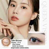 Kính Áp Tròng MINI BROWN Giãn Vừa 14 mm Lens Mắt Nâu Baby Tự Nhiên 0 Đến 5 Độ Lệch Độ HB03