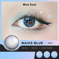 Kính áp tròng Navis Blue Eyes, dòng lens cận sử dụng sáu tháng, giãn tròng vừa, màu xanh mint viền xám NAV-BL
