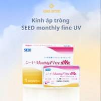 Kính áp tròng SEED 1 tháng (3 chiếc/ hộp), lens SEED monthly fine UV  trong suốt có độ cận