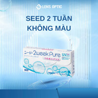 Kính áp tròng SEED 2 tuần không màu 2 Week Pure Up-1 hộp, lens mắt trong suốt có độ cận - Lens Optic