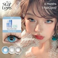 Kính áp tròng Starlens 6 tháng Hộp 2 cái được mềm màu nâu-xám lens DIA14.2-14.5 kính cận thị thoải mái cho mắt được lớp sử dụng trong dễ đeo, thích hợp để trang điểm