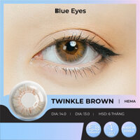 Kính áp tròng Twinkle Brown Blue Eyes, dòng lens cận sử dụng sáu tháng, giãn tròng vừa, màu nâu cam TWI-BR
