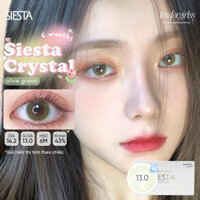 Kính áp tròng xanh olive SIESTA CRYSTAL GREEN dành cho mắt nhạy cảm chính hãng SIESTA| HSD 6 tháng | LENSFORGIRLSS